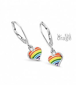 Orage Kids/Teens -oorringen  hanger – hart regenboog