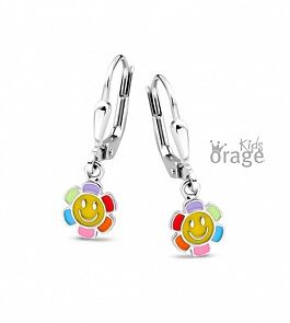 Orage Kids/Teens -oorringen  hanger – smiley bloem