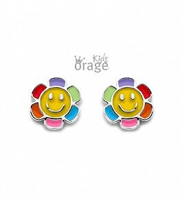 Orage Kids/Teens -oorringen  steker – smiley bloem